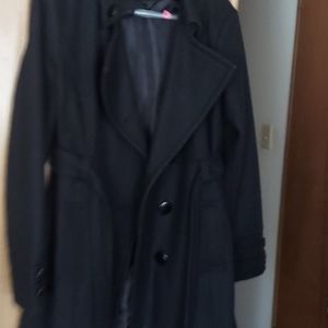 Wool black knee length Coat